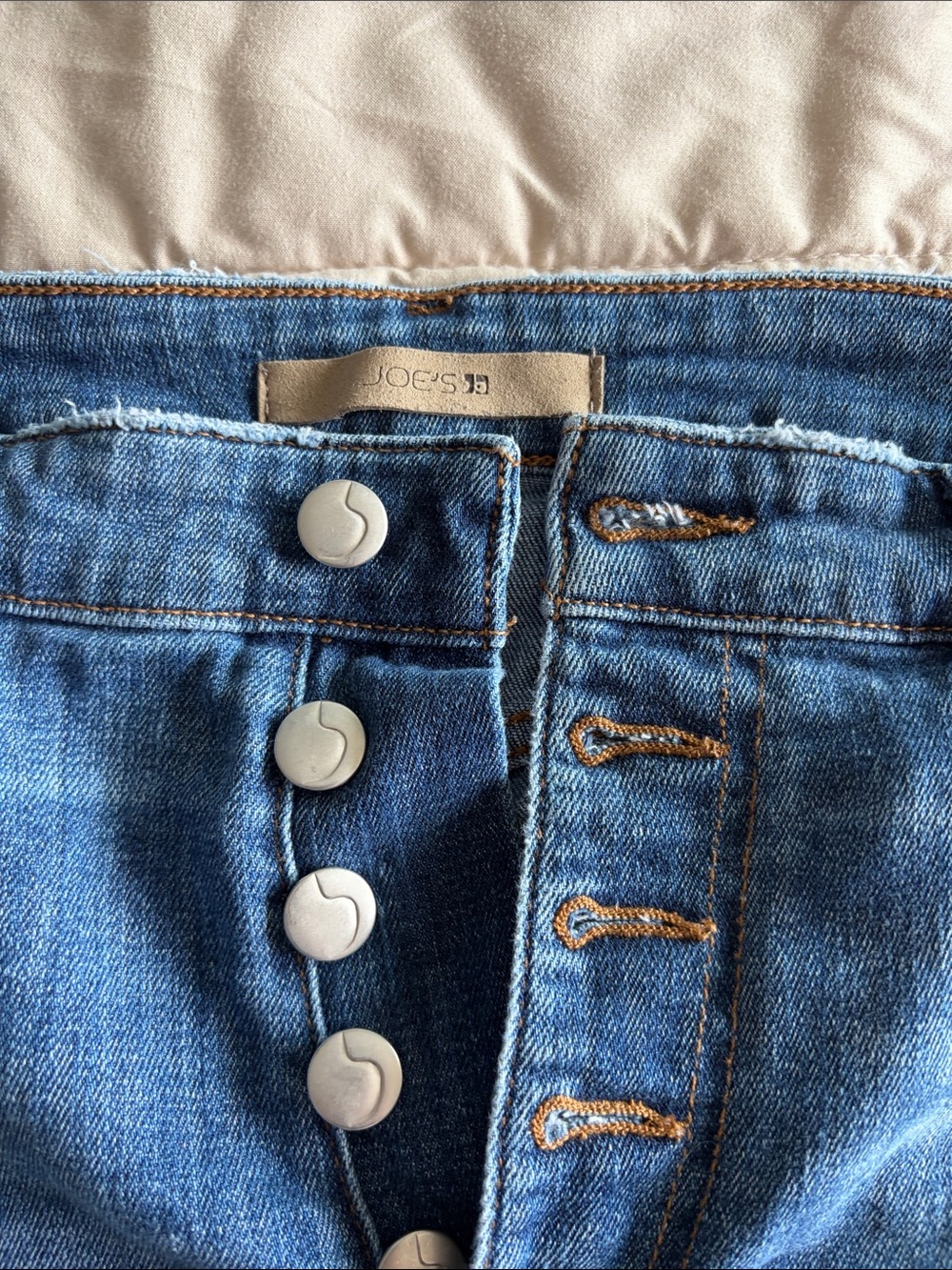 Joe’s JeansButton Fly Distressed Denim Shorts - Medium Blue - Picture 2 of 6